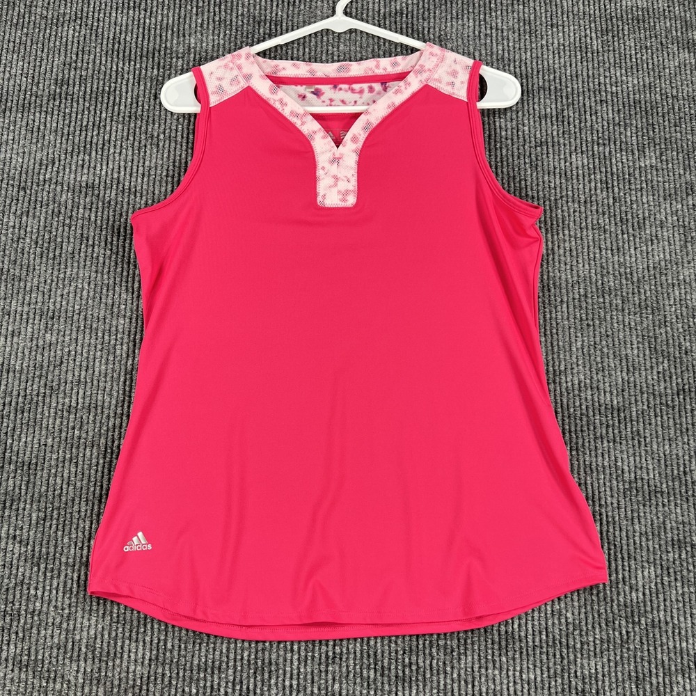 Adidas Shirt Womens Medium Pink ClimaCool Sleeveless Golf Athletic Tank Top